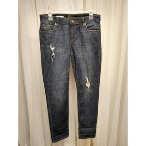 Kut From the Cloth Womens Jean Catherine Distressed Stretch Boyfriend Sz 4 Dark